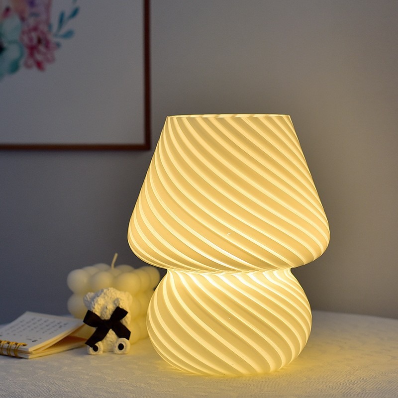 Mushroom Table Lamp - Creative Glass Table Lamp Vintage Mushroom