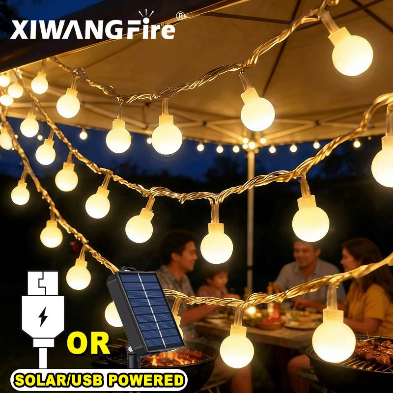 Lighting Design Decor - 3-10M Solar/USB/Battery String Lights, Fairy Globe