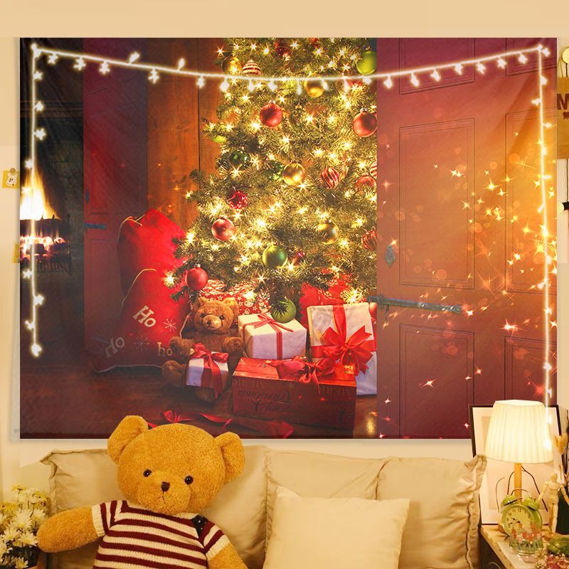 Home Decor Lighting Tree - VIKAMA Wall Tapestry Christmas Warm Light