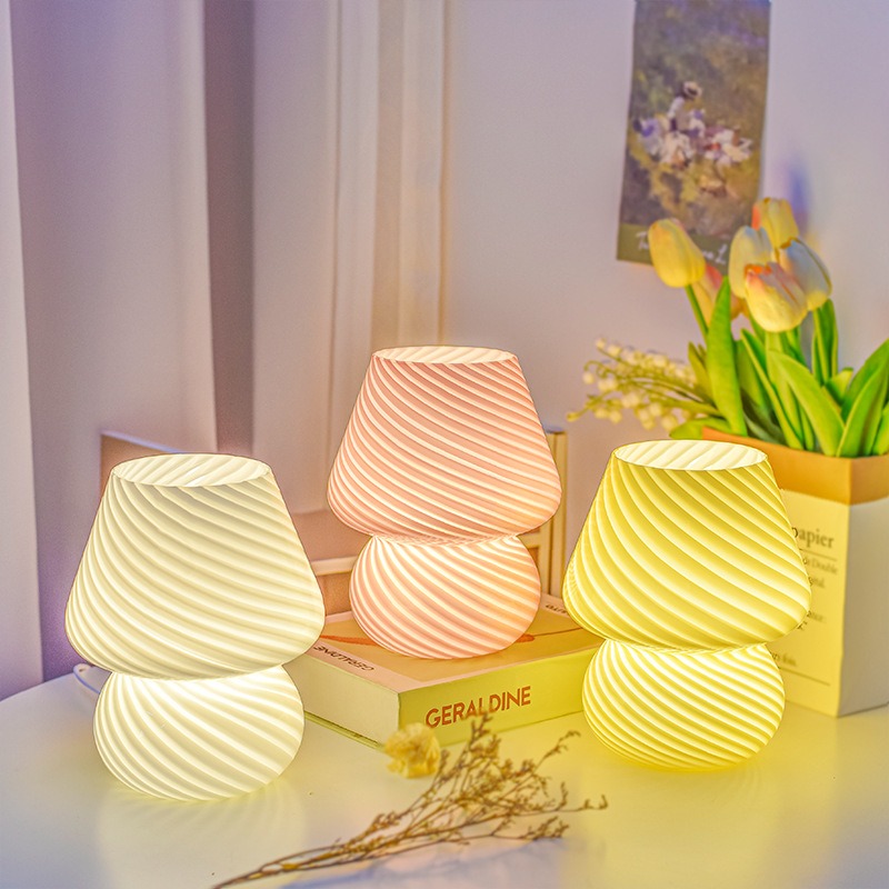 Creative Glass Table Lamp Vint - đánh giá và giá Mushroom Table Lamp