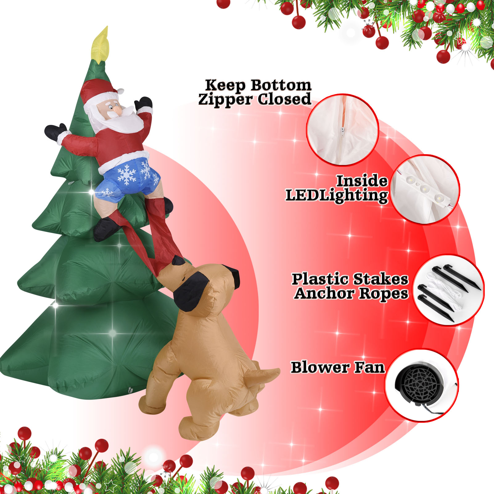 Christmas Inflatable Dog  w/Sa - đánh giá và giá Home Decor Lighting Tree