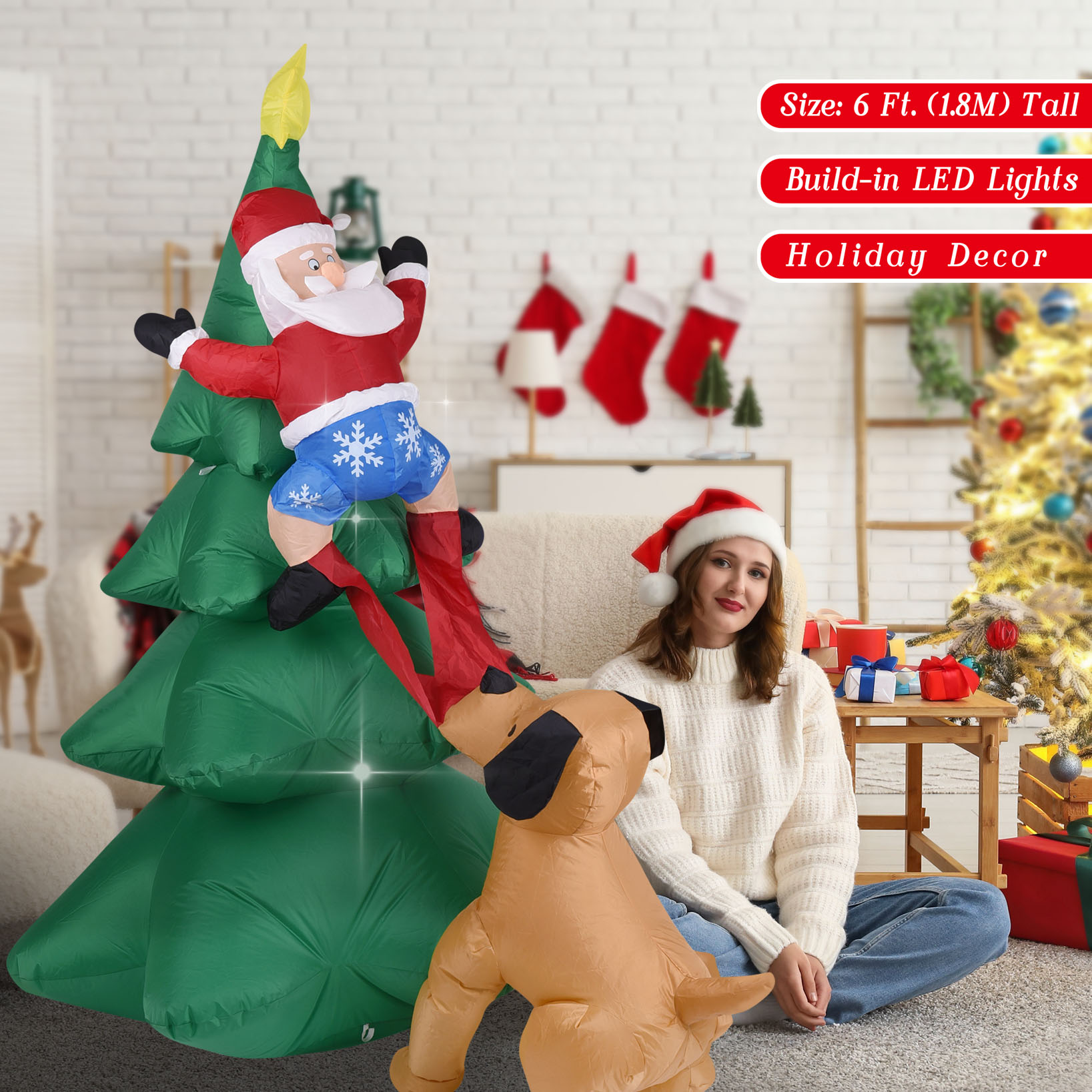 Christmas Inflatable Dog  w/Sa - đánh giá và giá Home Decor Lighting Tree