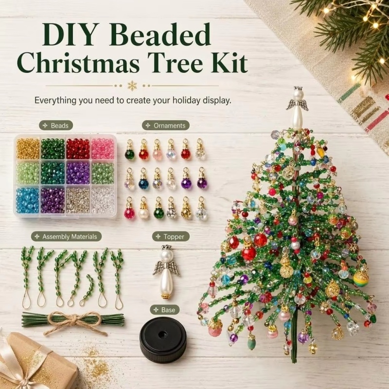 DIY Beaded Christmas Tree Kit  - đánh giá và giá Home Decor Lighting Tree