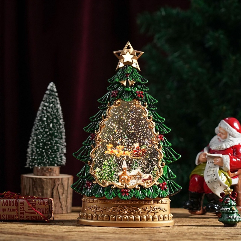 Snow Globe Music Box Christmas - đánh giá và giá Home Decor Lighting Tree