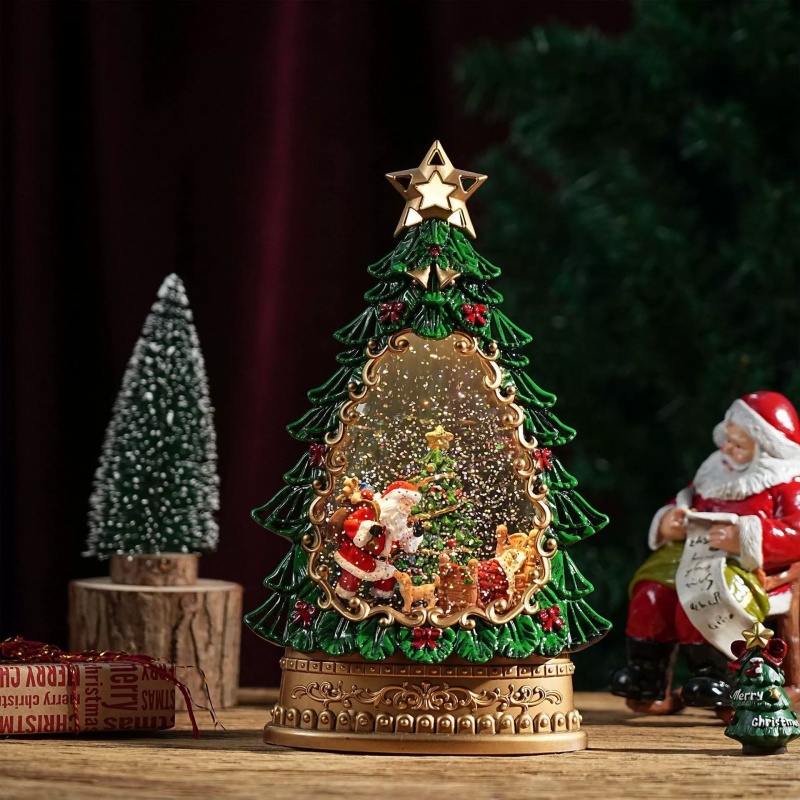 Snow Globe Music Box Christmas - đánh giá và giá Home Decor Lighting Tree