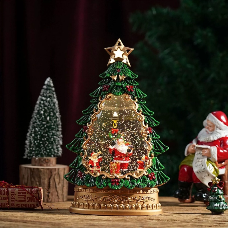 Snow Globe Music Box Christmas - đánh giá và giá Home Decor Lighting Tree