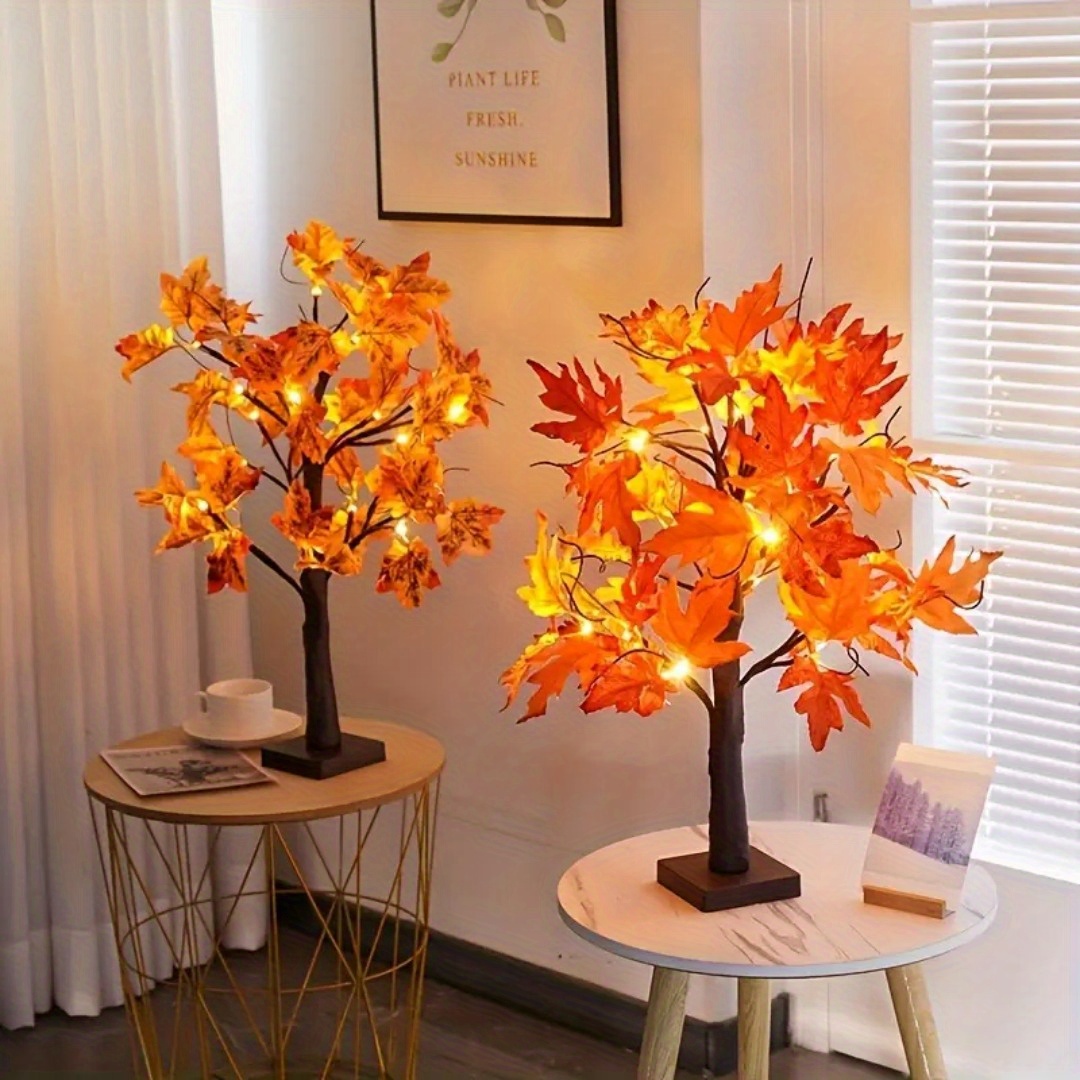 24-inch Fall Lighted Maple Tre - đánh giá và giá Home Decor Lighting Tree