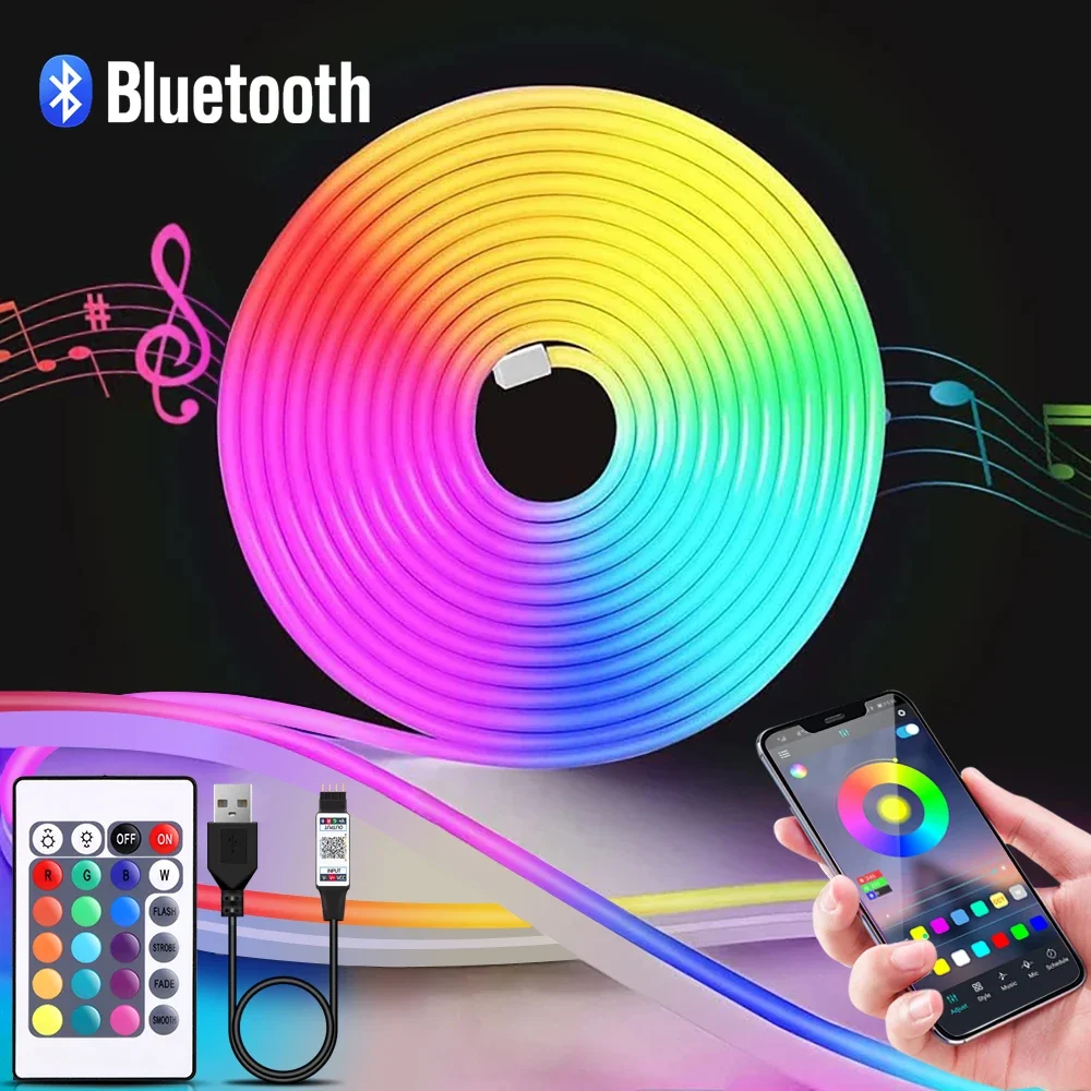 1-5m RGB LED Neon Strip Light  - đánh giá và giá Lighting Design Decor