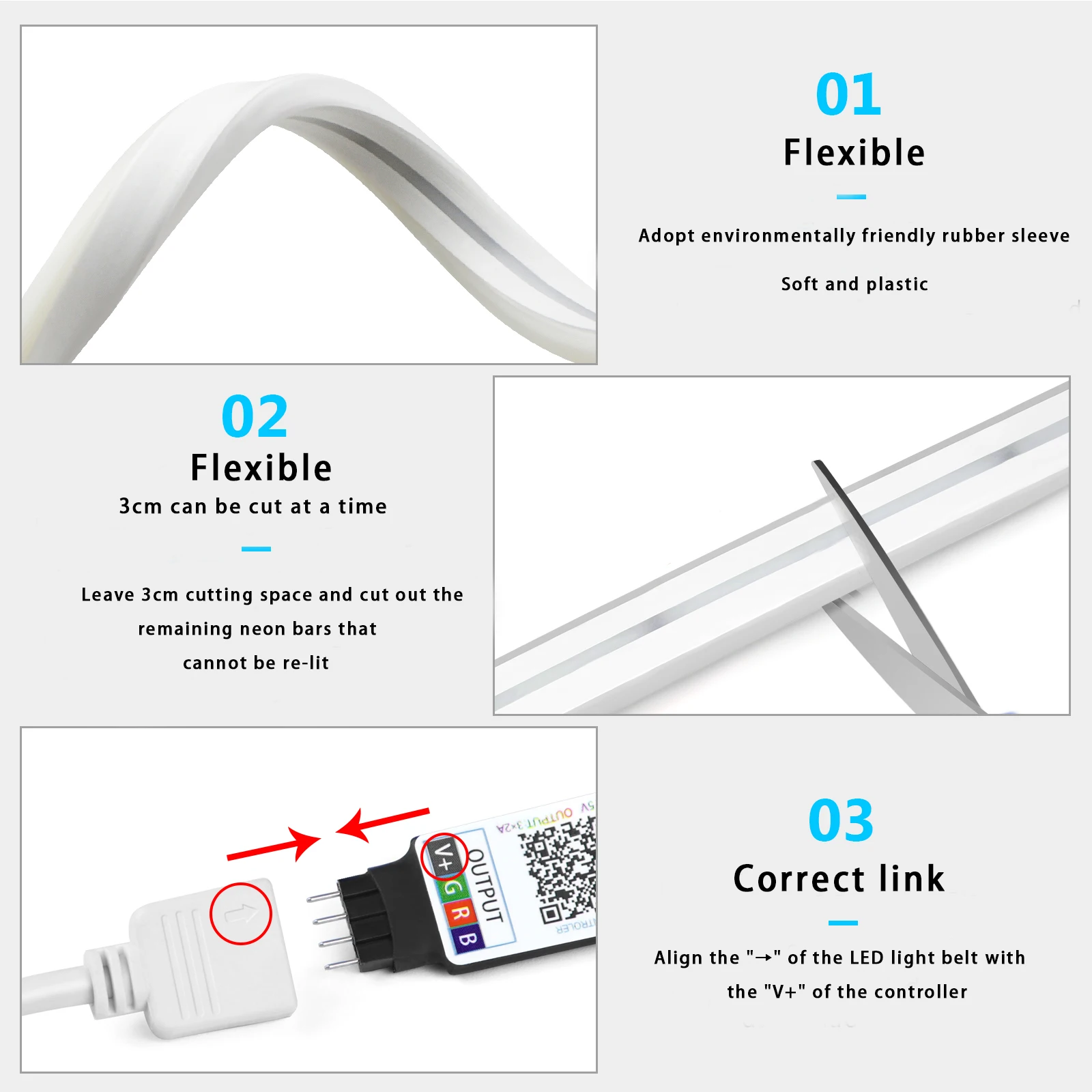 1-5m RGB LED Neon Strip Light  - đánh giá và giá Lighting Design Decor